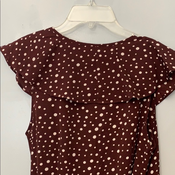 Max Studio boho high low ruffle wrap polka dot dress S - Picture 6 of 15